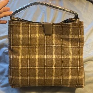 Brown plaid purse